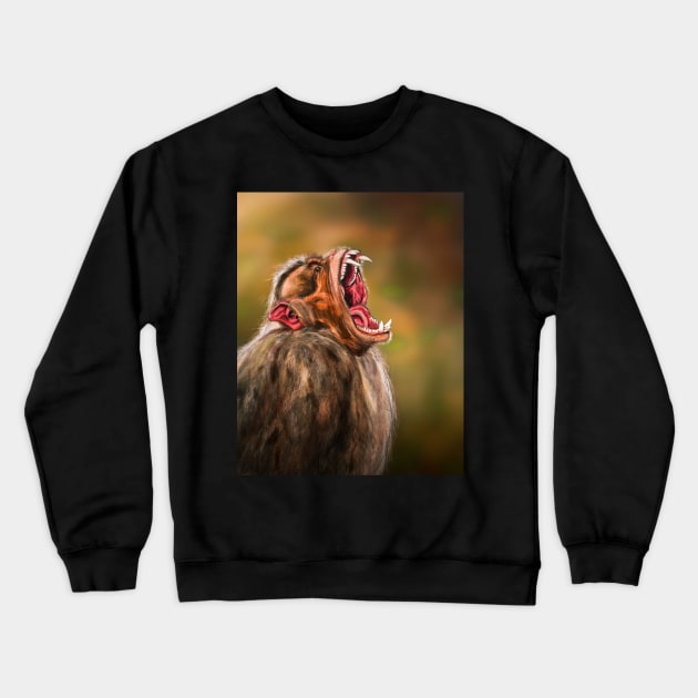 Bonnet Macaque Crewneck Sweatshirt by Aniket Patel